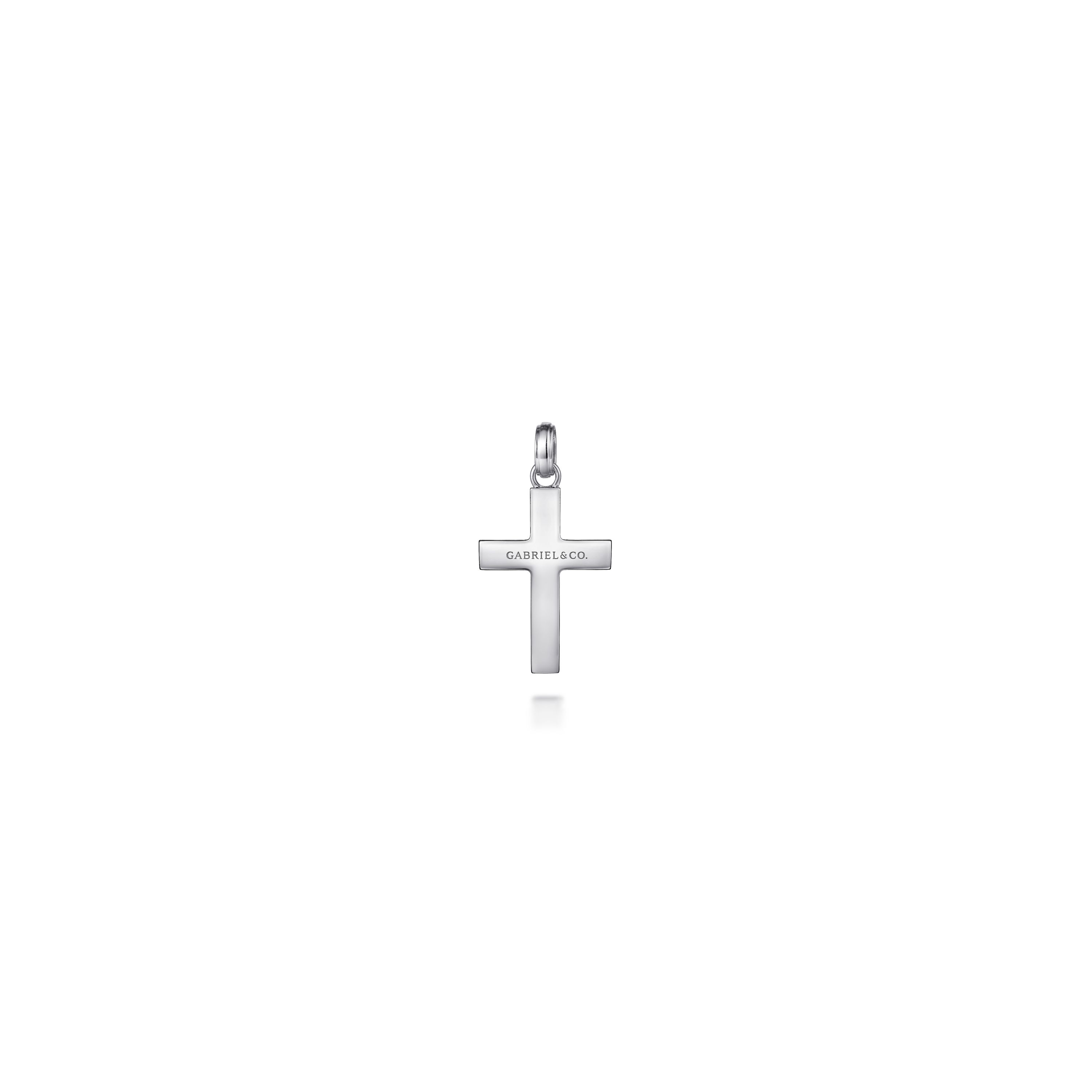SS SMALL BEVELED TRIM CROSS PEND