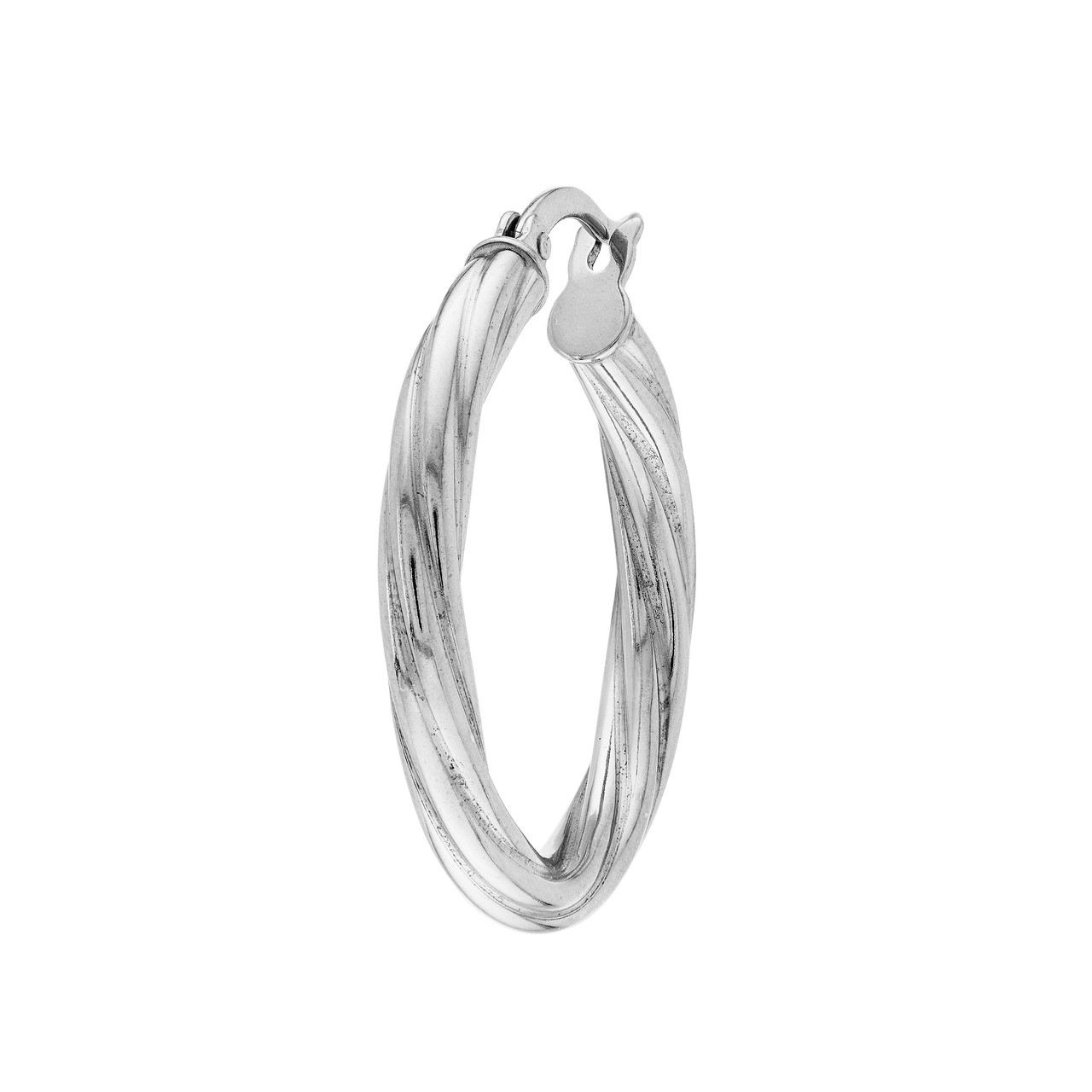 Sterling Silver Medium Twist Hoop Earrings (25mm)