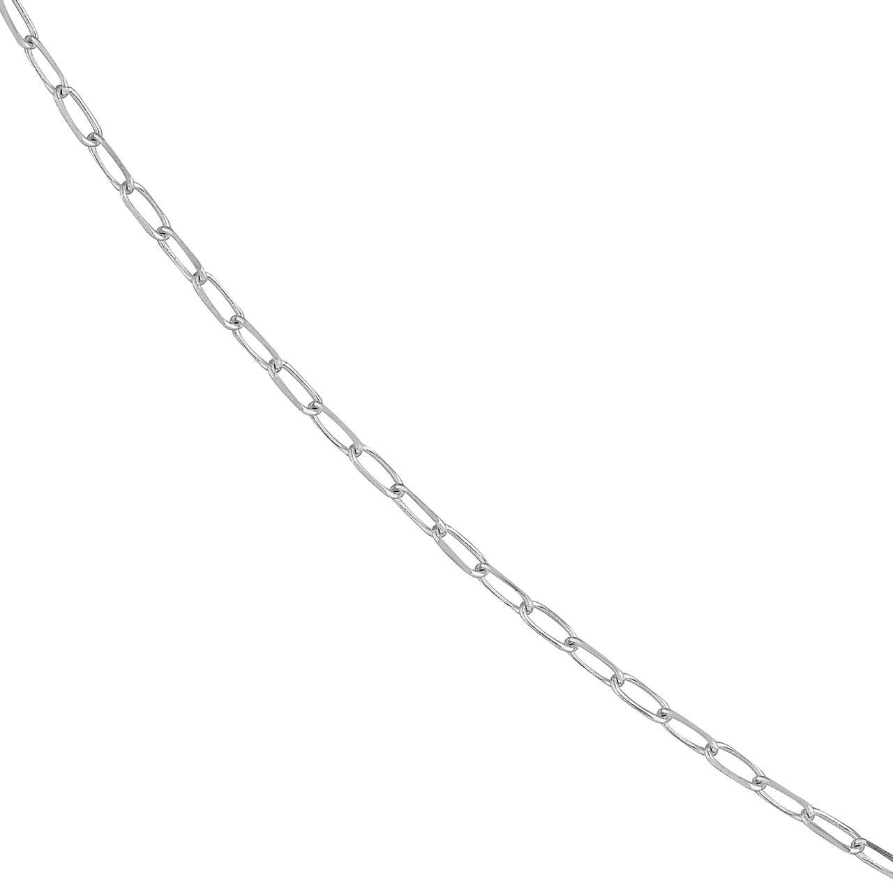 14K White Gold 1.7mm Paper Clip Chain Necklace (20")