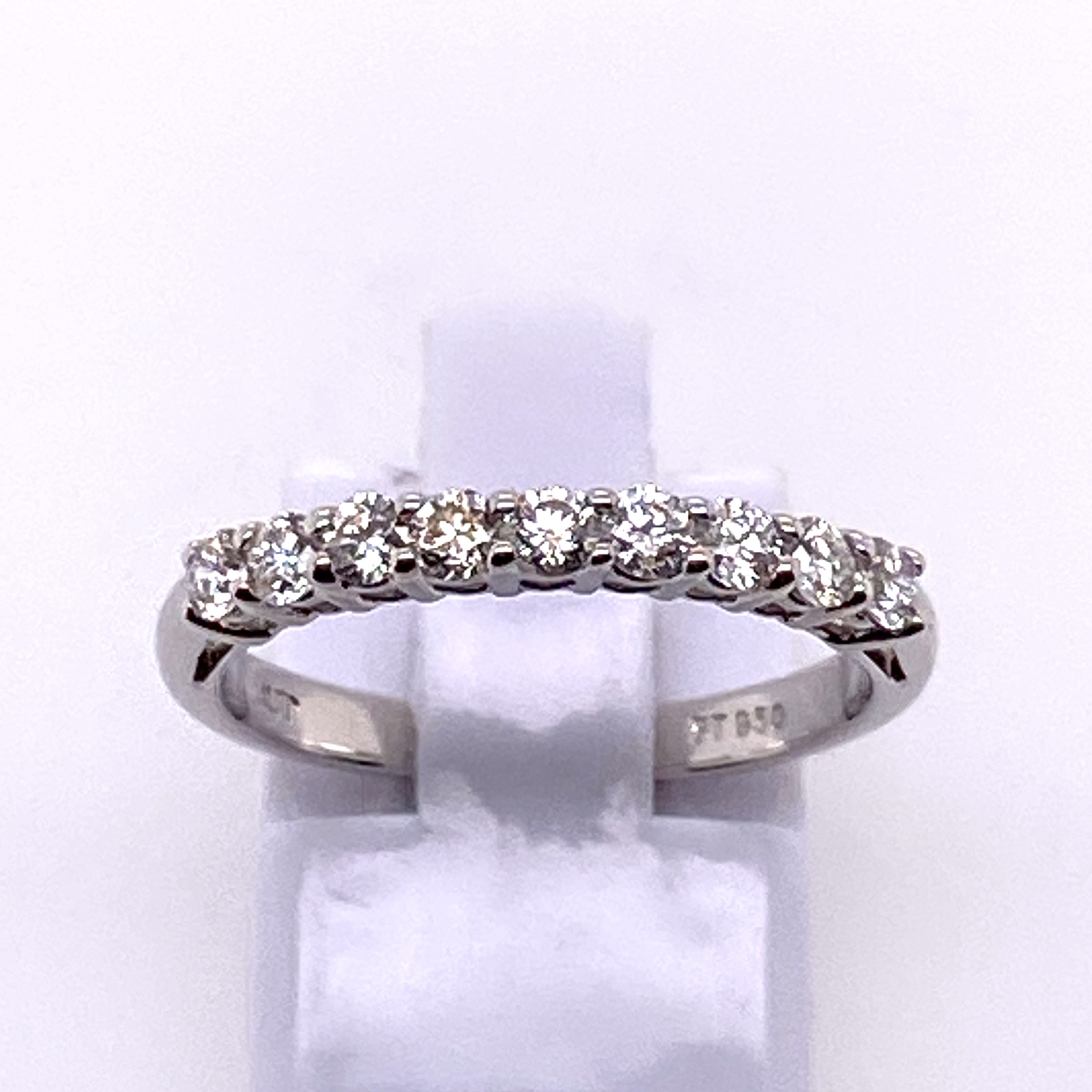 Platinum Diamond Half Way Anniversary Band (0.54ctw)