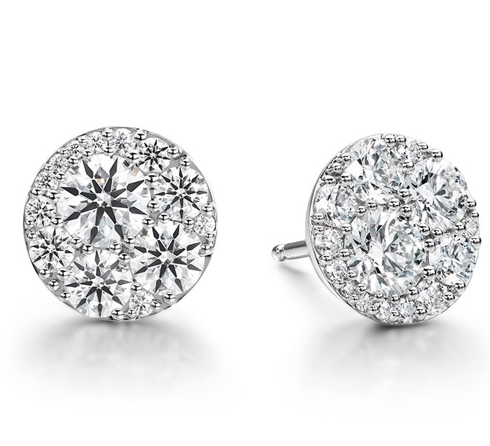 Hearts on Fire Signature 0.50ctw Diamond Circle Stud Earrings in 18K White Gold