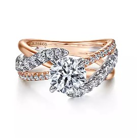 14KWR .78CTW DIA GH/SI2 TWST WRAP SEMI CZ CTR