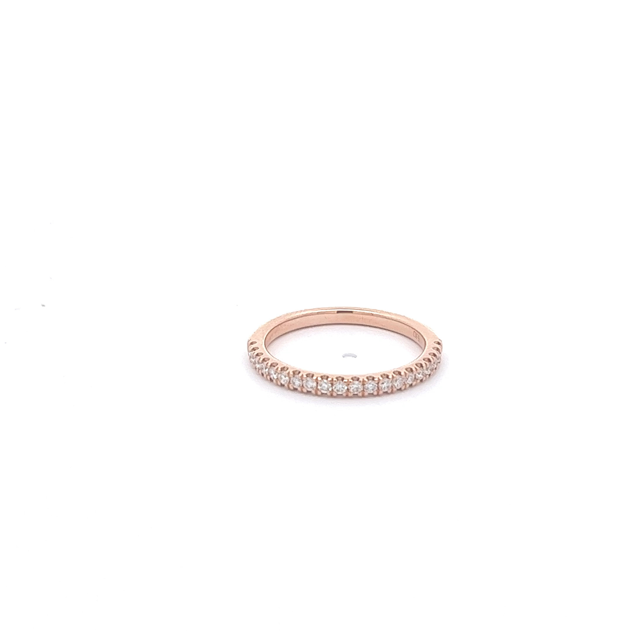 14K Rose Gold Diamond Half Way Anniversary Band (0.25ctw)