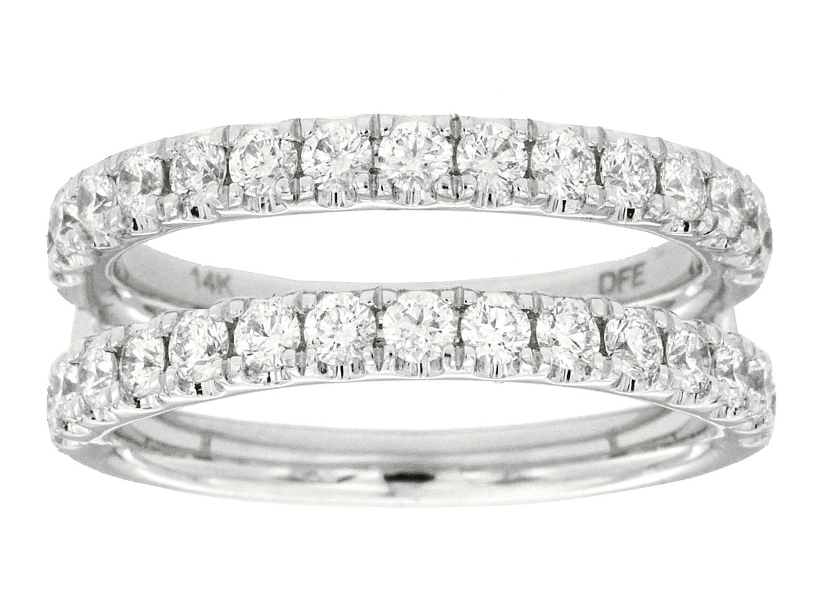 14K White Gold Diamond Insert Jacket Anniversary Band (1.00ctw)