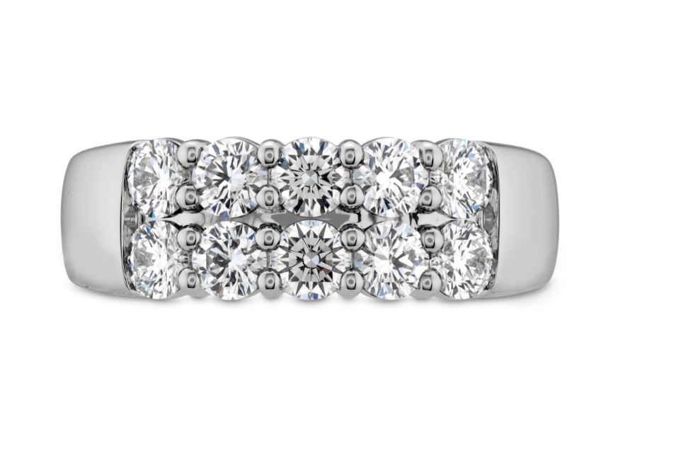 Hearts on Fire Signature 1.17ctw Diamond Double Row Band in 18K White Gold