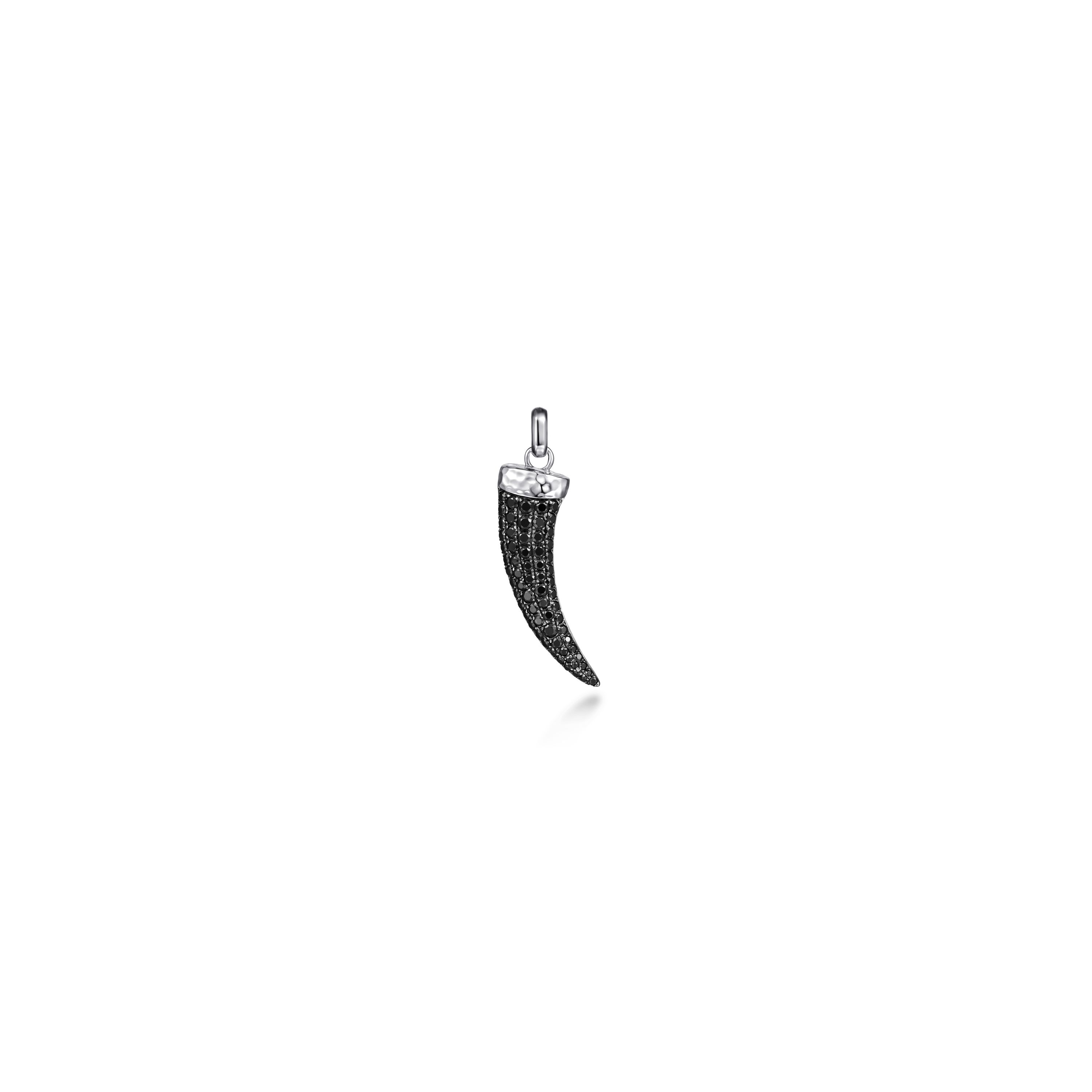 Gabriel & Co. Sterling Silver Black Spinel Horn Pendant