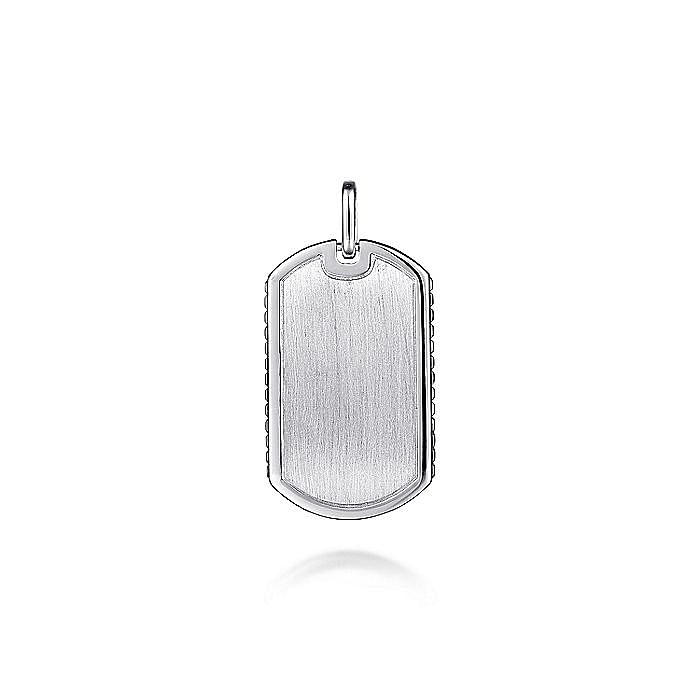 SS MED INLAY EDGE SATIN BRUSH PEND