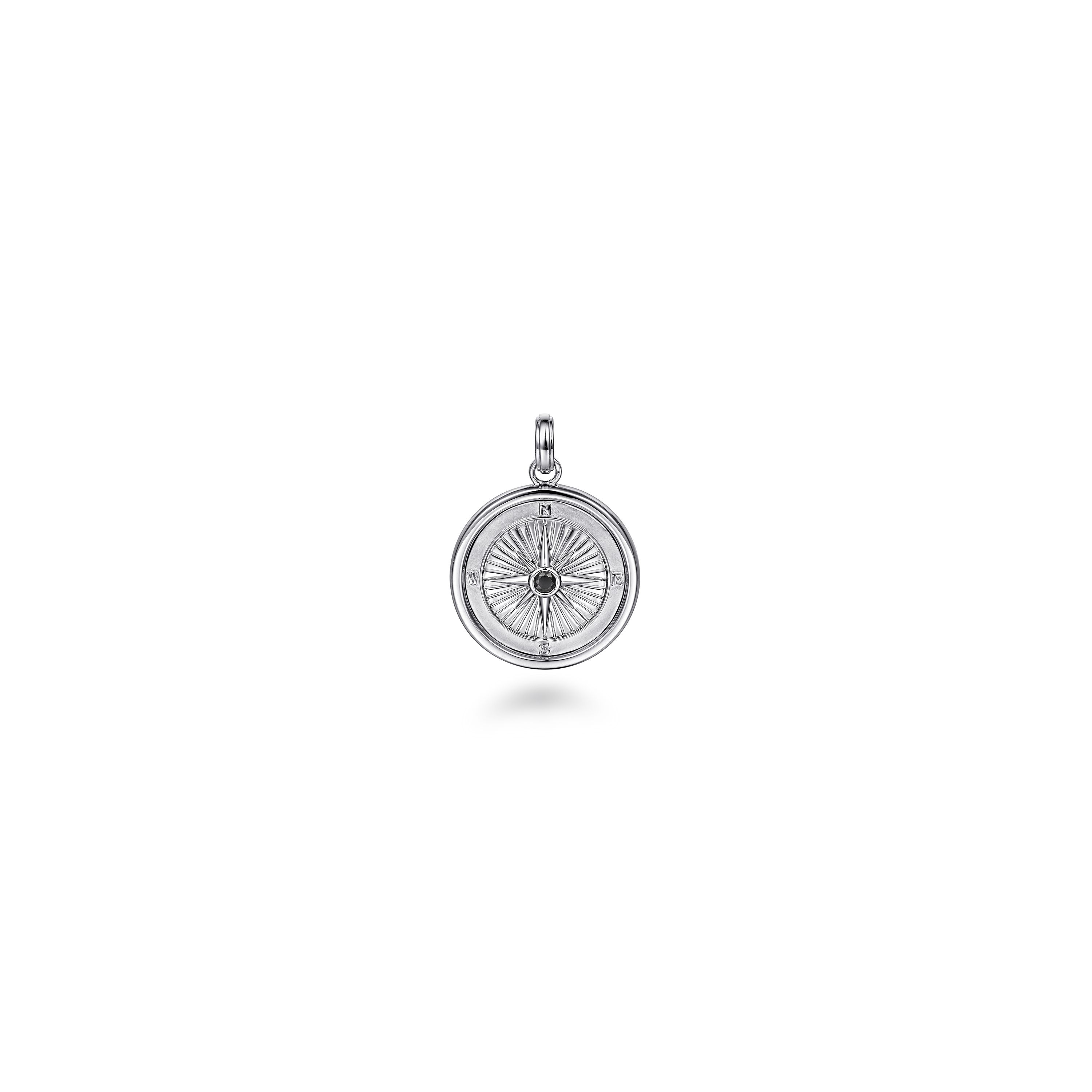 Gabriel & Co. Sterling Silver Black Spinel Compass Pendant