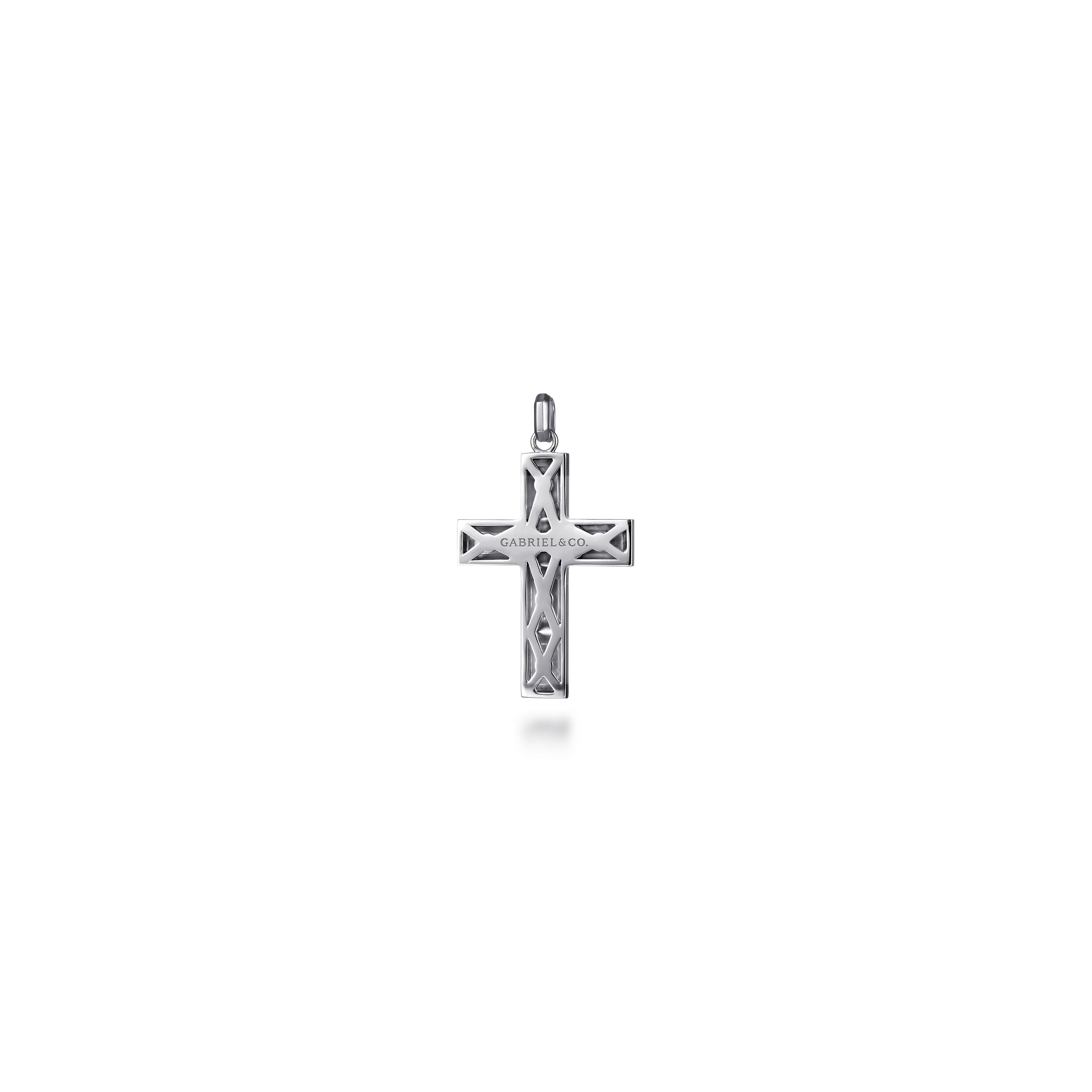 Gabriel & Co. Sterling Silver Medium Rectangle Station Cross Pendant