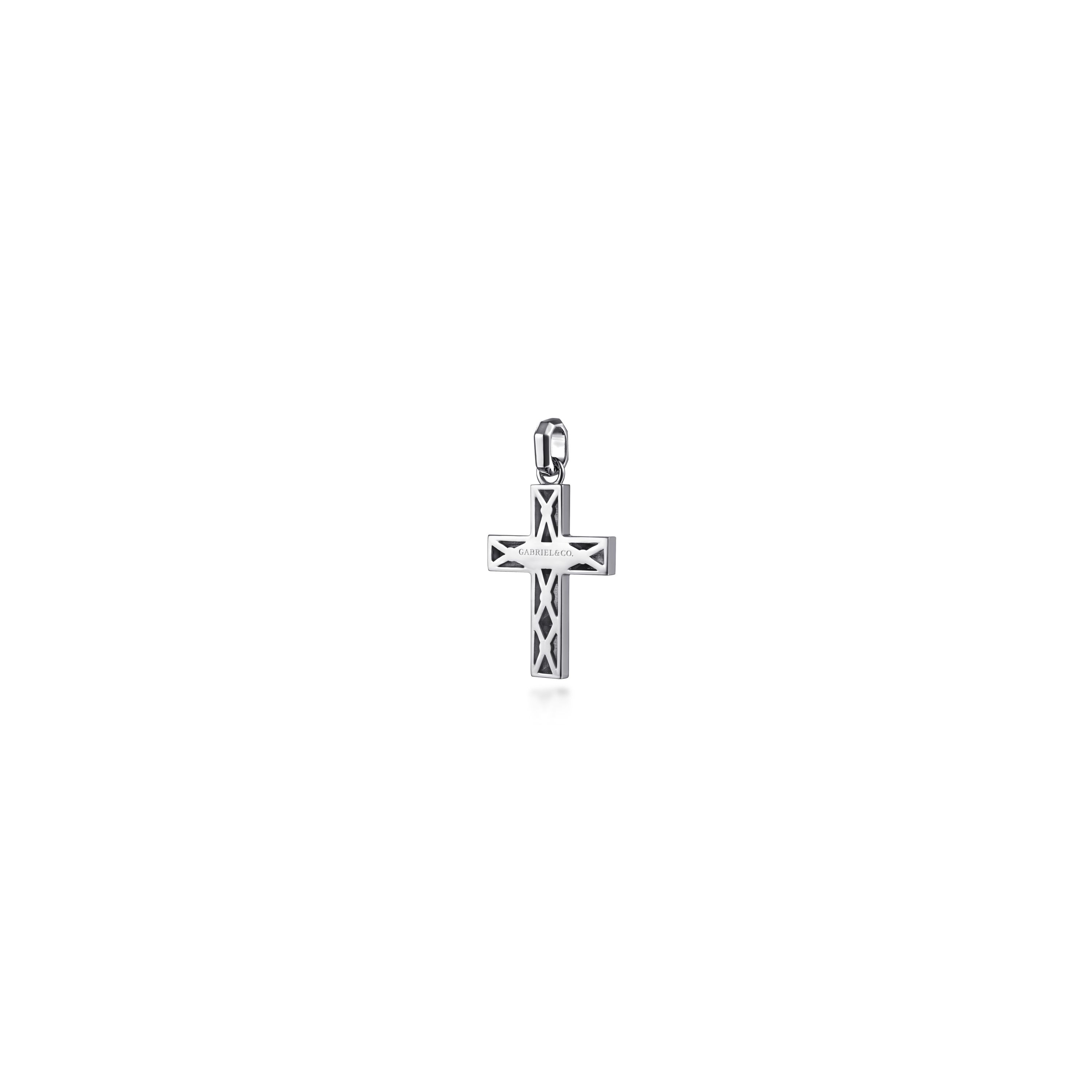Gabriel & Co. Sterling Silver Small Rectangle Station Cross Pendant