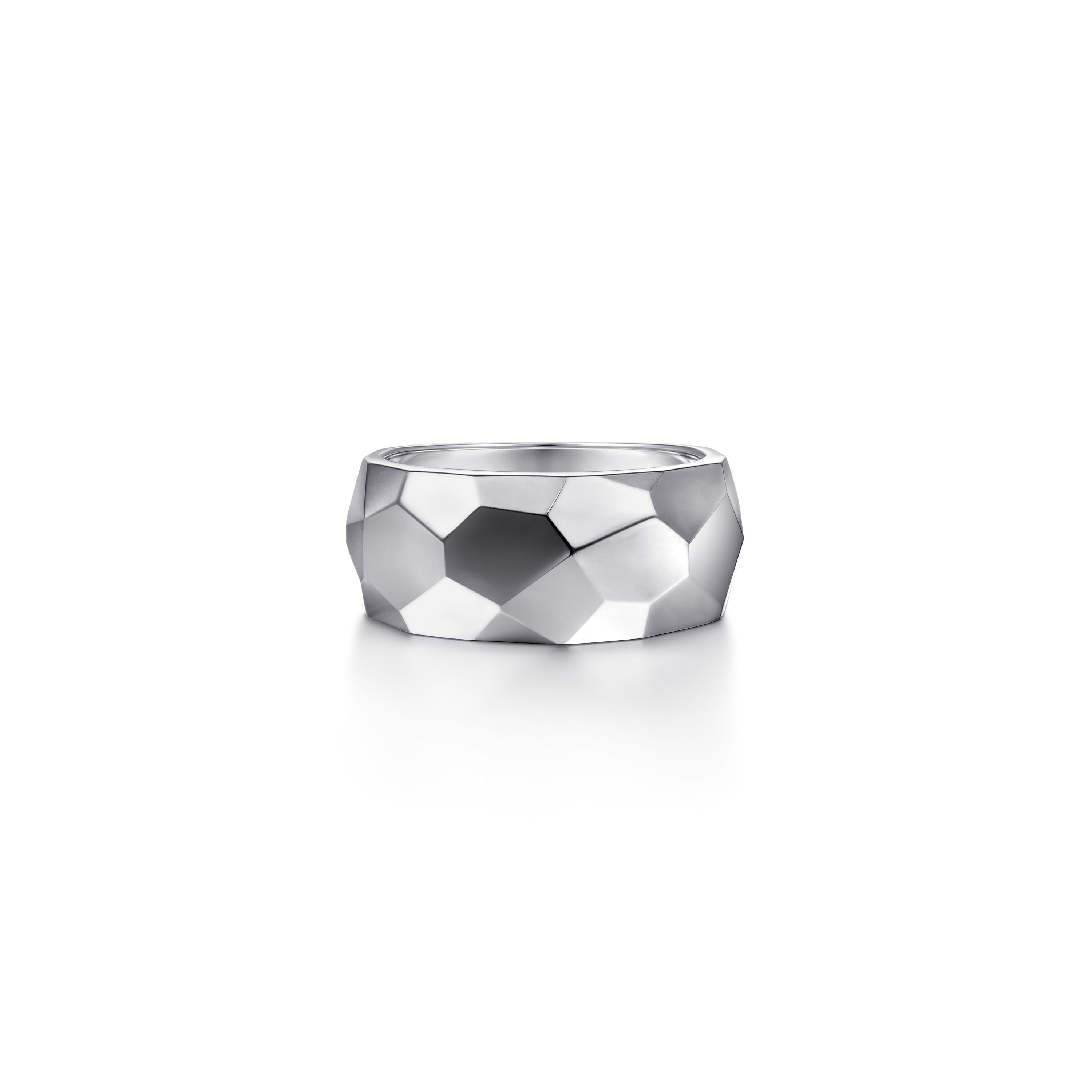 Gabriel & Co. Sterling Silver Faceted Wide Ring - Size 10