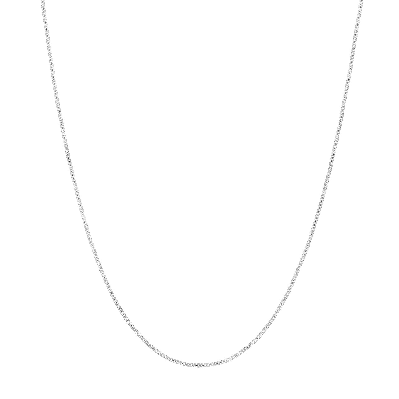 14K White Gold Cable Chain Necklace (1.05mm, 20")
