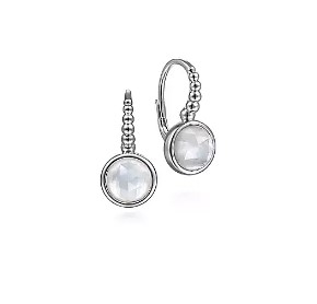 Gabriel & Co. Sterling Silver Crystal/MOP Beaded Small Leverback Earrings