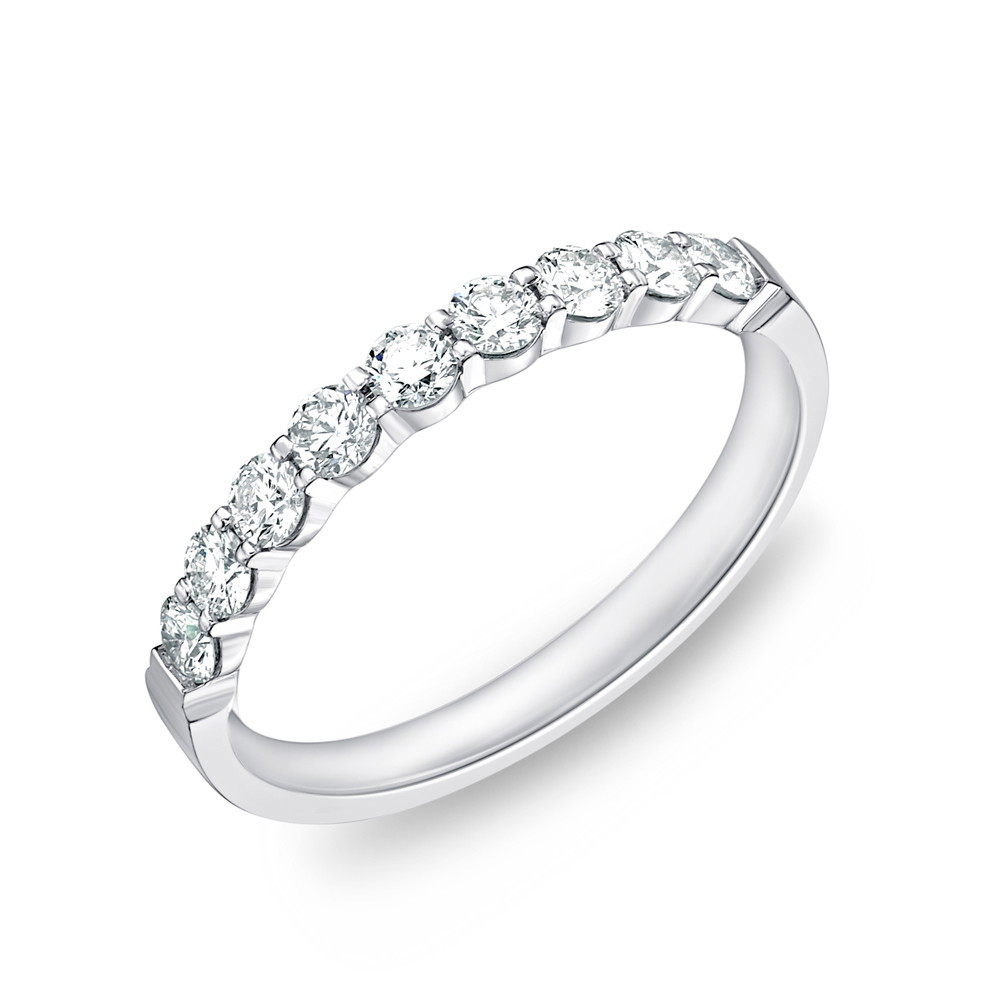 Platinum Diamond 9-Stone Anniversary Band (0.54ctw)