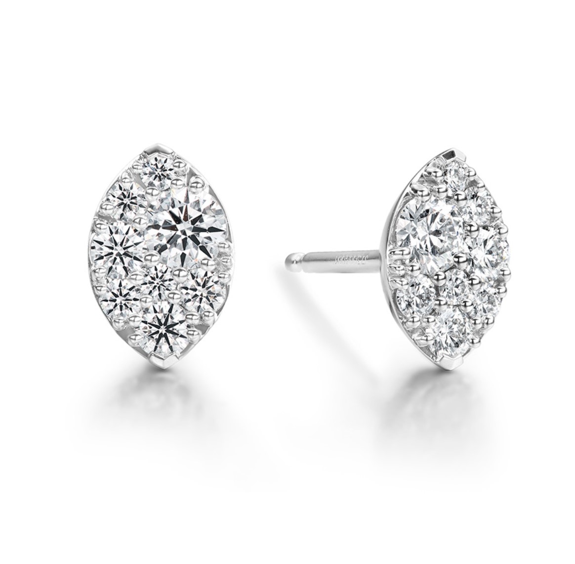 Hearts on Fire Tessa 0.52ctw Diamond Navette Stud Earrings in 18K White Gold