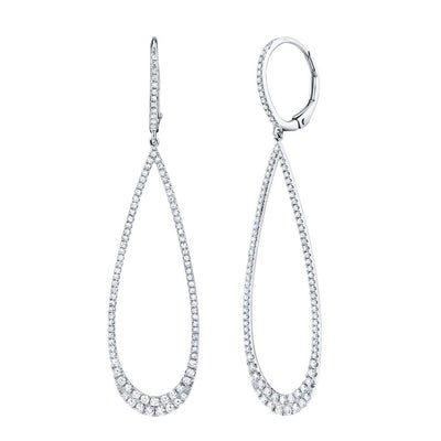 14KW .80CTW DIA OPEN PEAR SHAPE DROP EARR