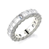 18K White Gold Emerald Cut Diamond Eternity Anniversary Band (3.75ctw)