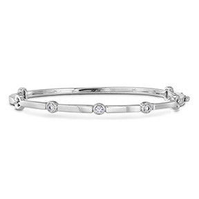 Hearts on Fire Copley 0.16ctw Diamond Bezel Bangle Bracelet in 18K White Gold