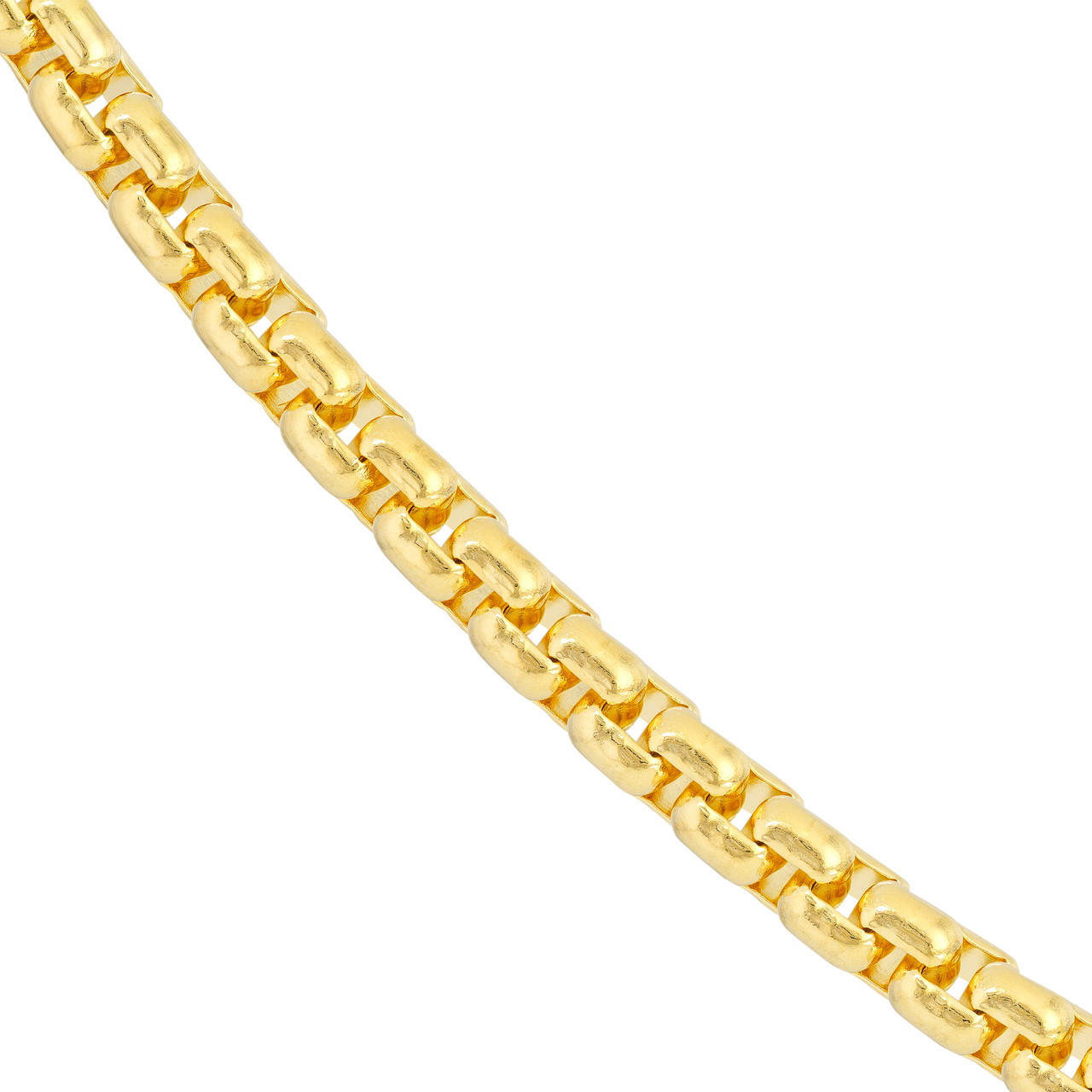 14K Yellow Gold 4.95mm Solid Round Box Thick Chain Necklace (22")