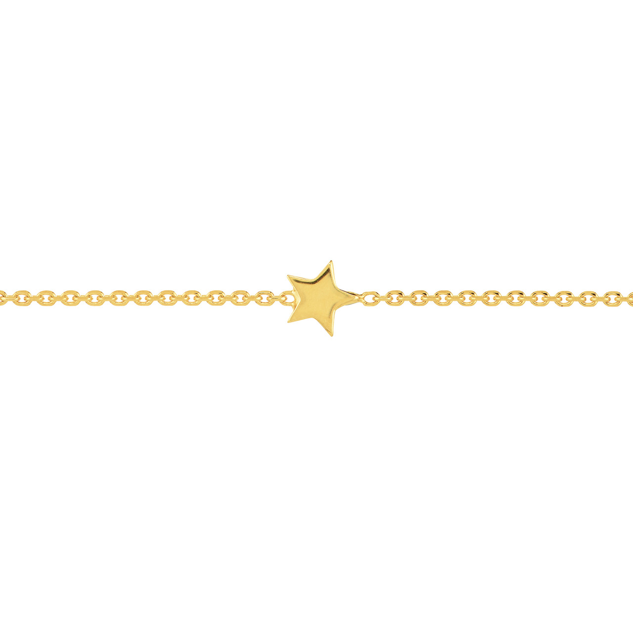 14K Yellow Gold Mini Disc Dangle Station Anklet (10" Adj.)