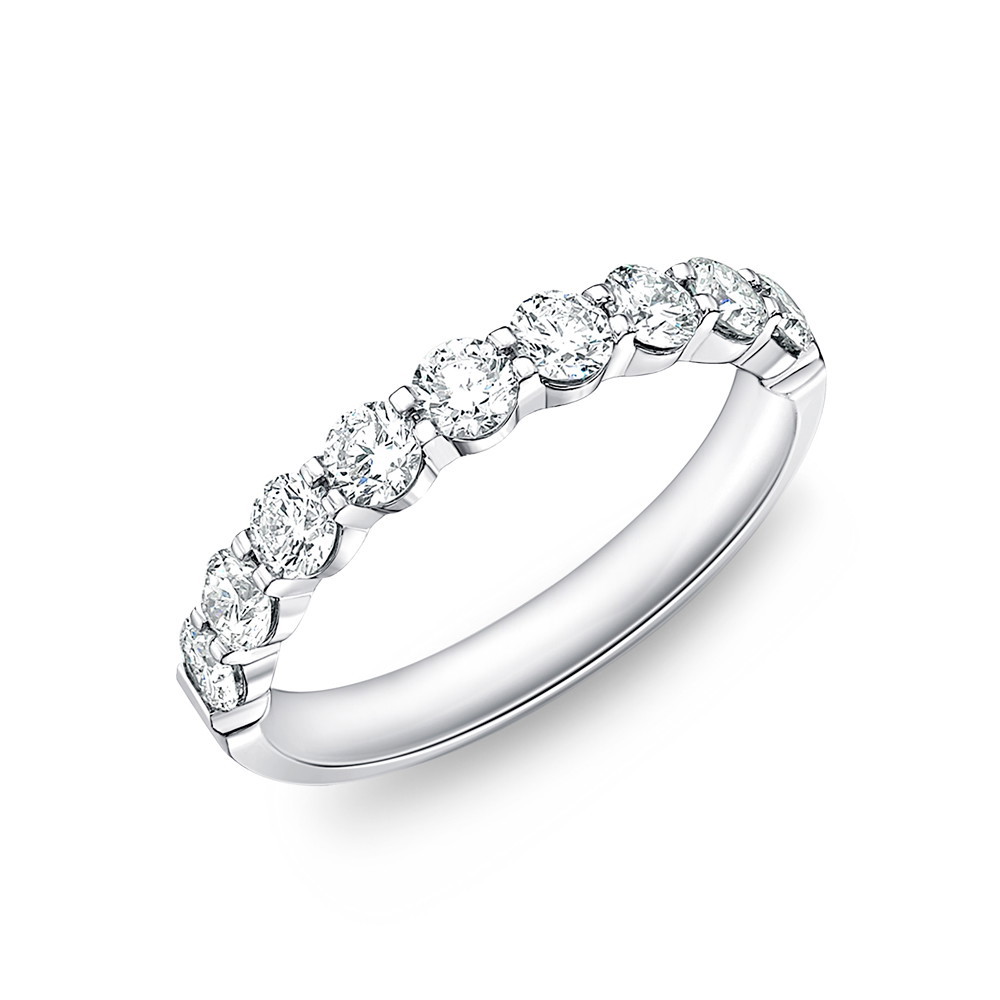 Platinum Diamond 9-Stone Anniversary Band (1.08ctw)