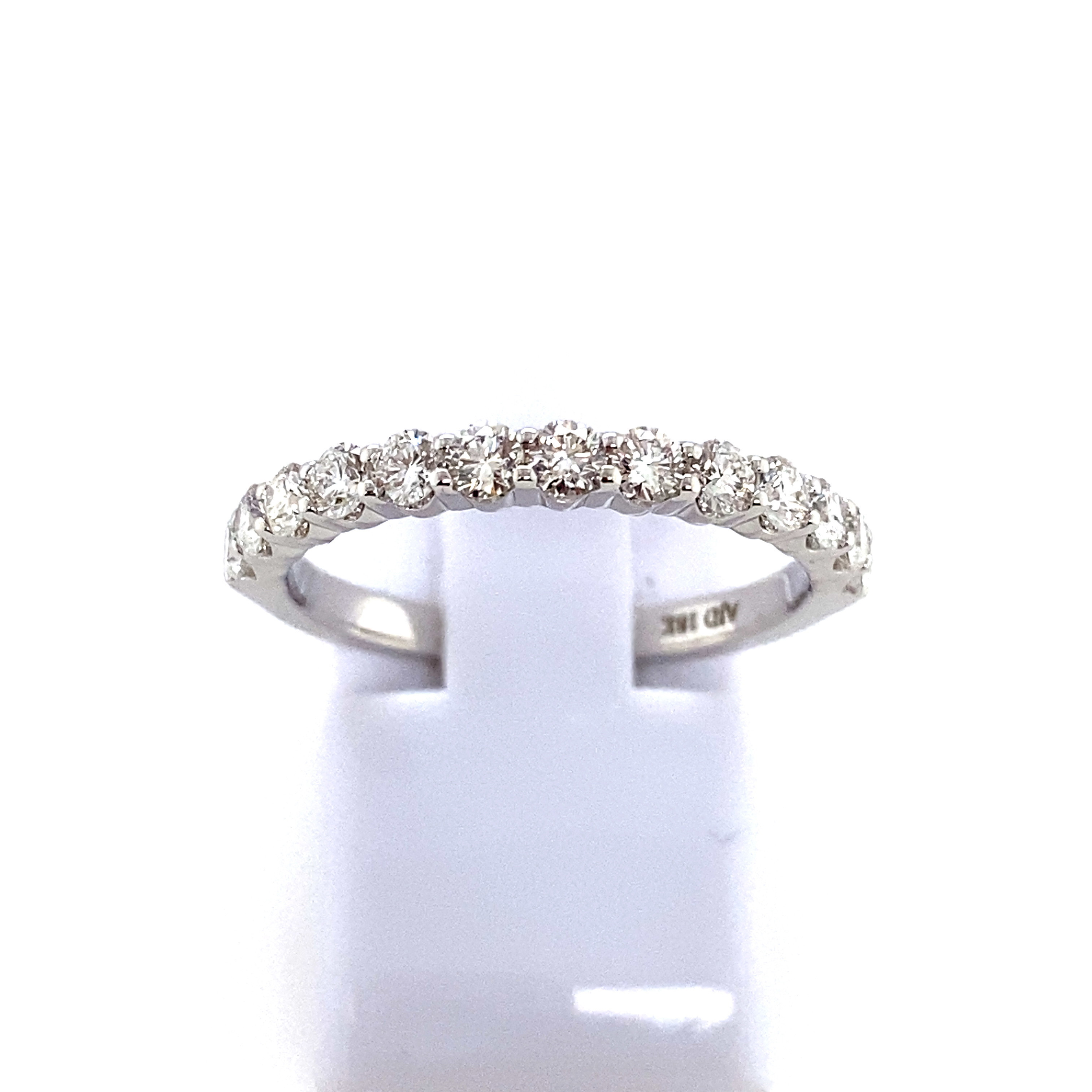 18K White Gold Diamond Half Way Anniversary Band (0.72ctw)