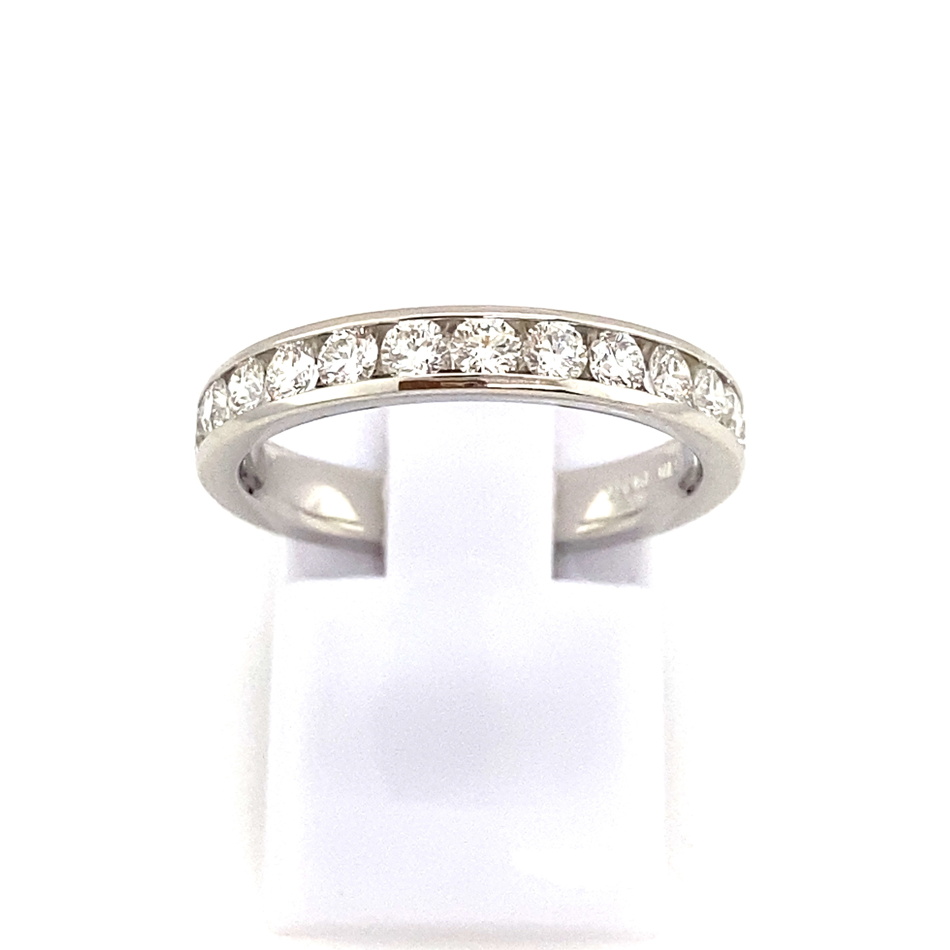 Platinum Diamond Channel Half Anniversary Band (0.72ctw)