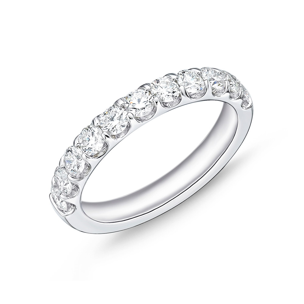 PLT 1.04CTW DIA ODESSA 11 STONE ANN BAND