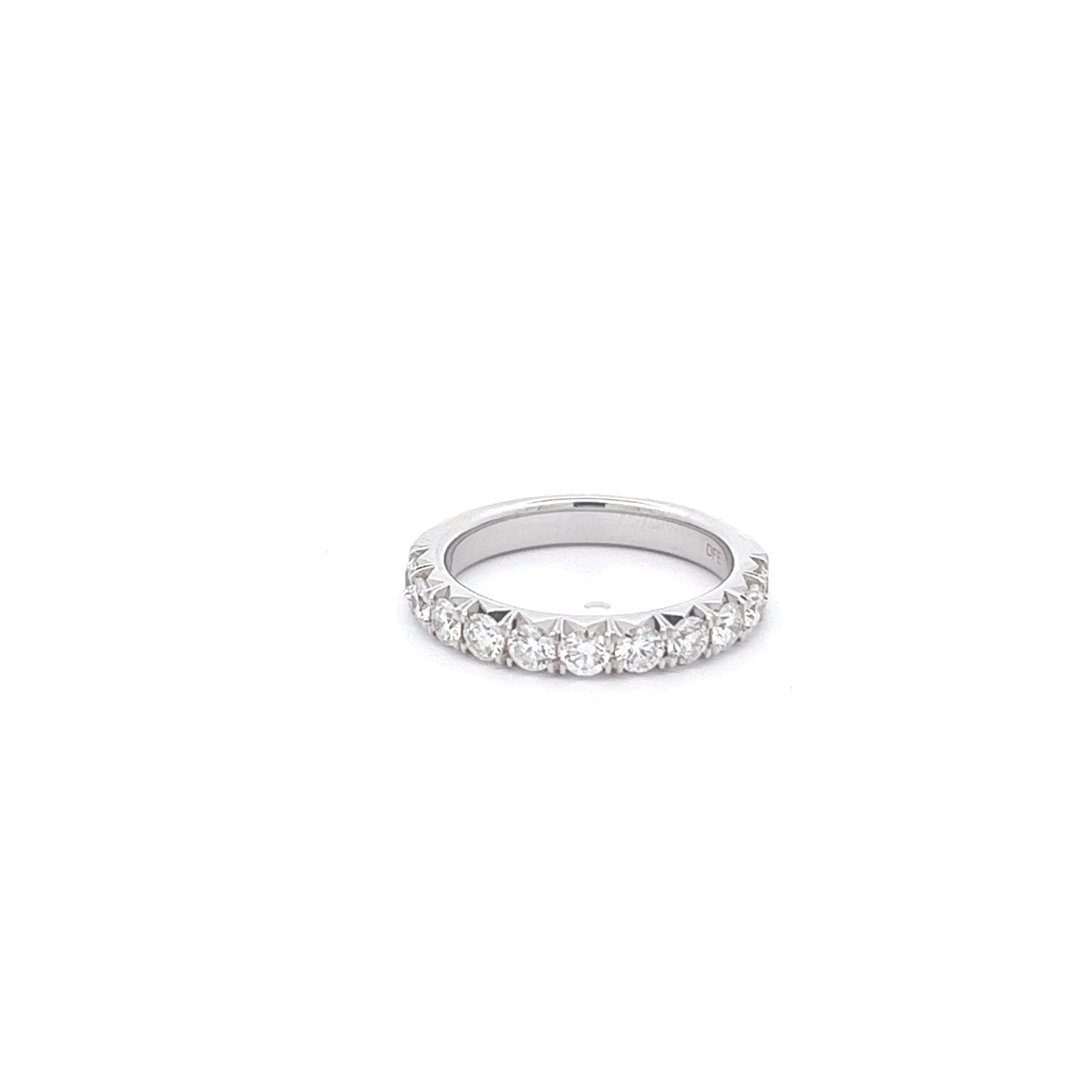 14K White Gold Diamond 10-Stone Anniversary Band (1.00ctw)