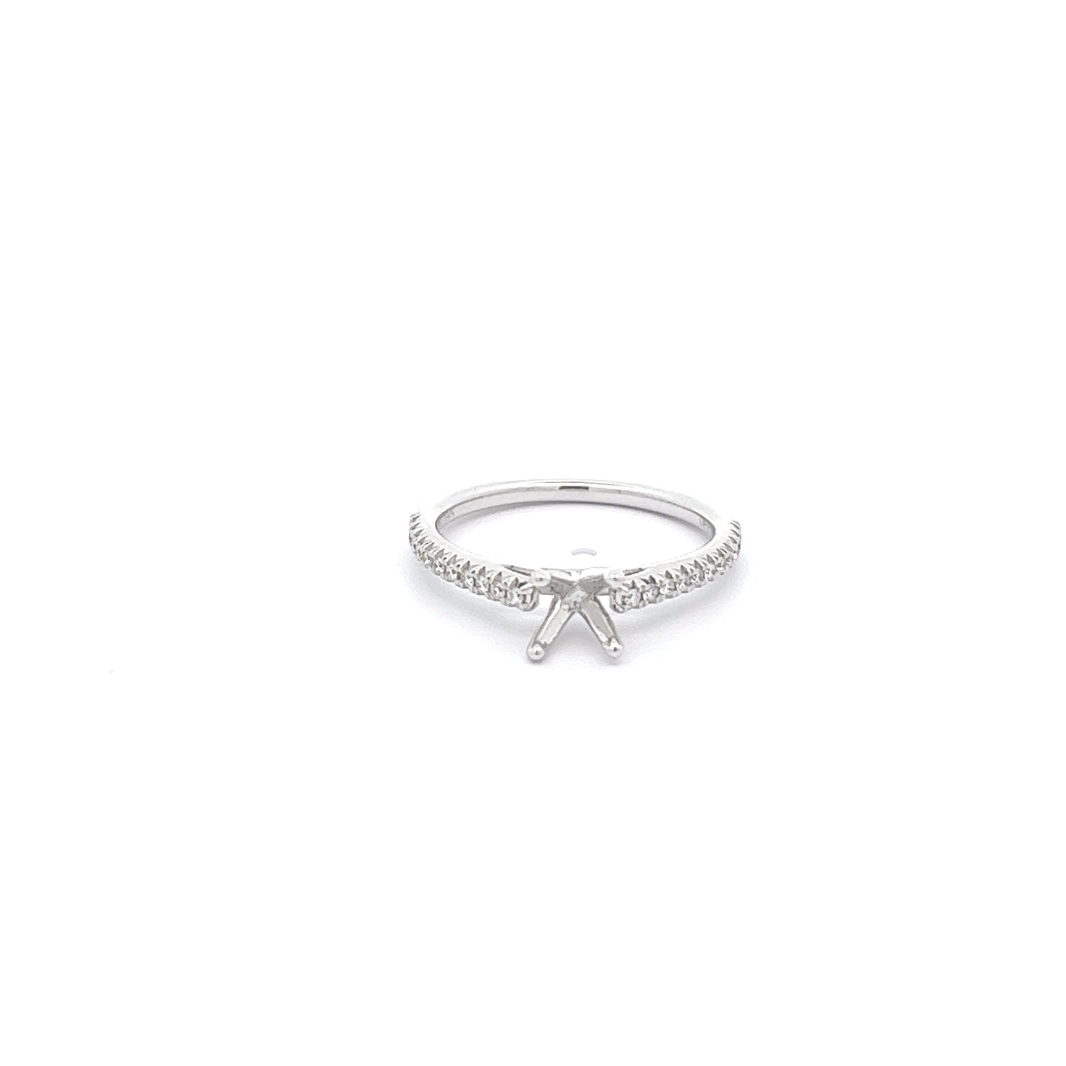 14K White Gold Diamond Semi-Mount Ring (0.13ctw)