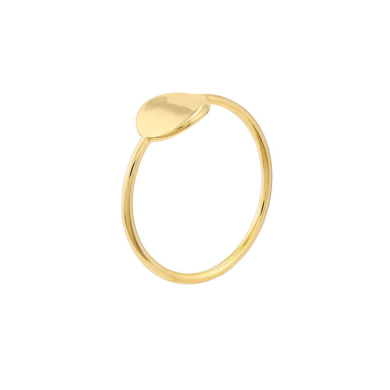 14K Yellow Gold Flat Disk Wire Fashion Ring - Size 6