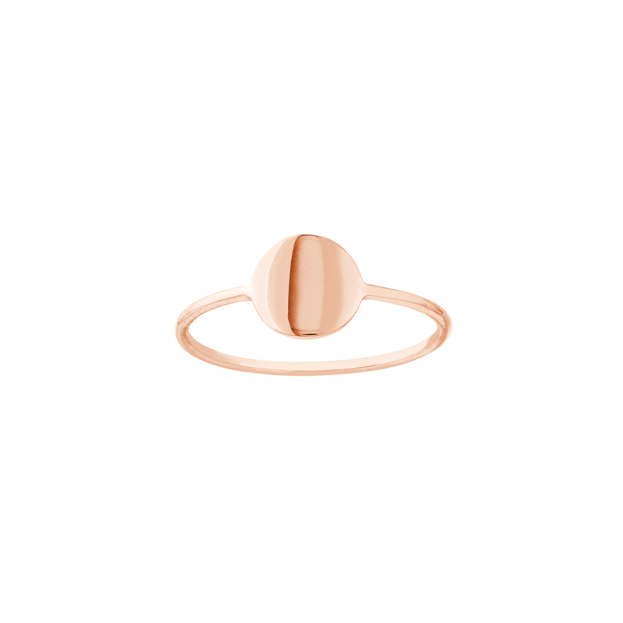 14K Rose Gold Flat Disk Wire Fashion Ring - Size 6