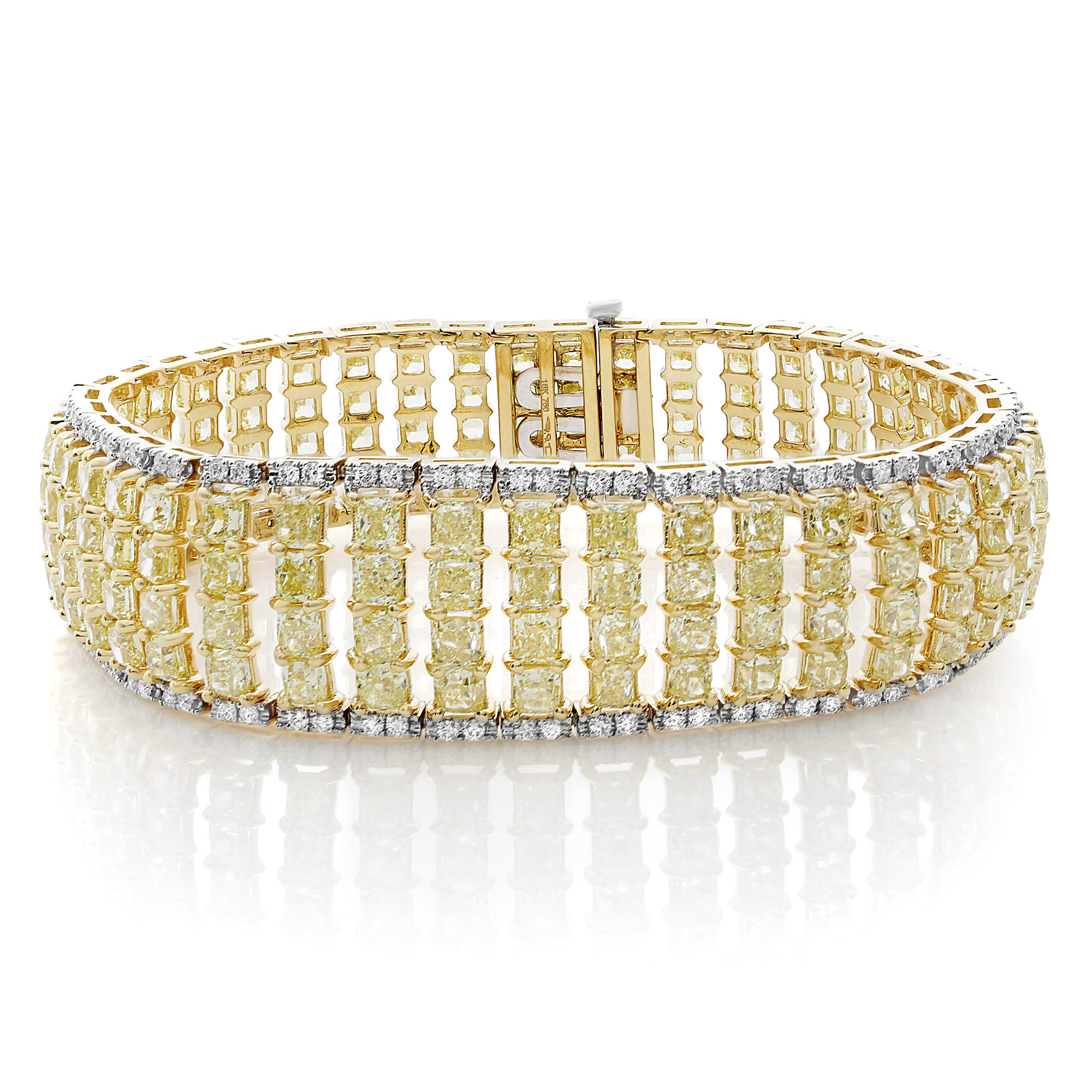 18K Yellow Gold Fancy Yellow Diamond 6-Row Bracelet (29.64ctw)