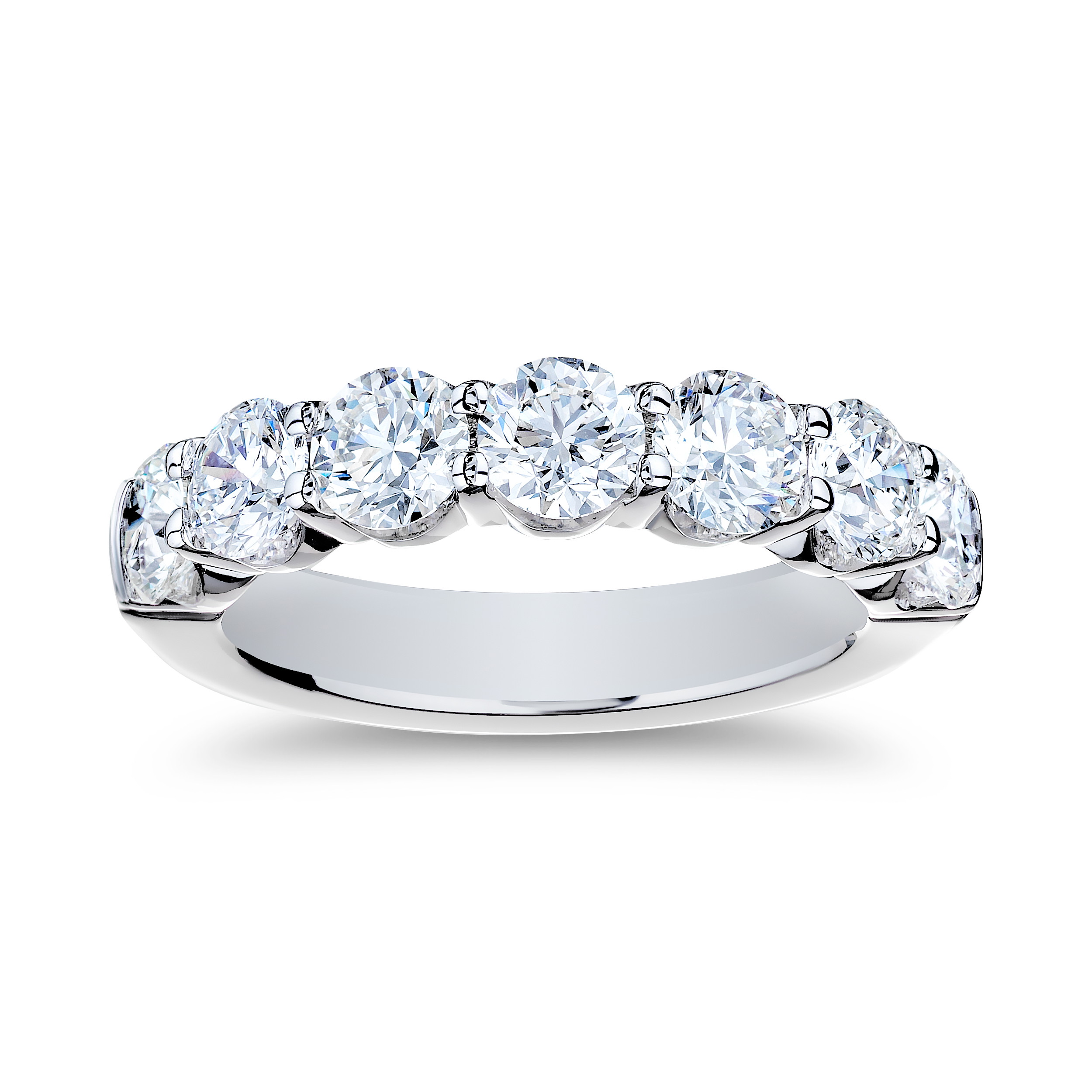 18K White Gold Diamond 7-Stone Anniversary Band (2.38ctw)