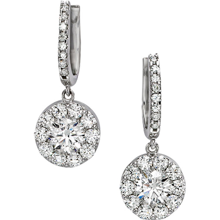 Hearts on Fire Fulfillment 1.14ctw Diamond Drop Earrings in 18K White Gold
