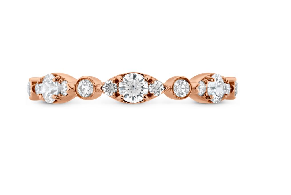 Hearts on Fire Beaded Regal 0.45ctw Diamond Anniversary Band in 18K Rose Gold - Size 6.5