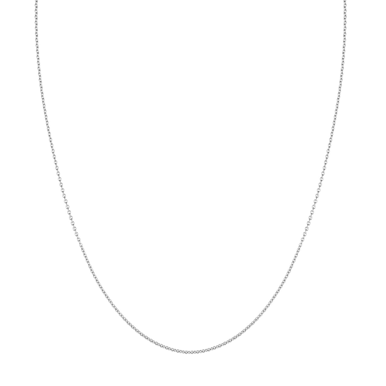 14K White Gold Cable Chain Necklace (1.50mm, 16")