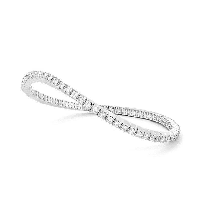 14KW 2.30CTW RBC DIA H/SI STRETCH BANGLE BRAC