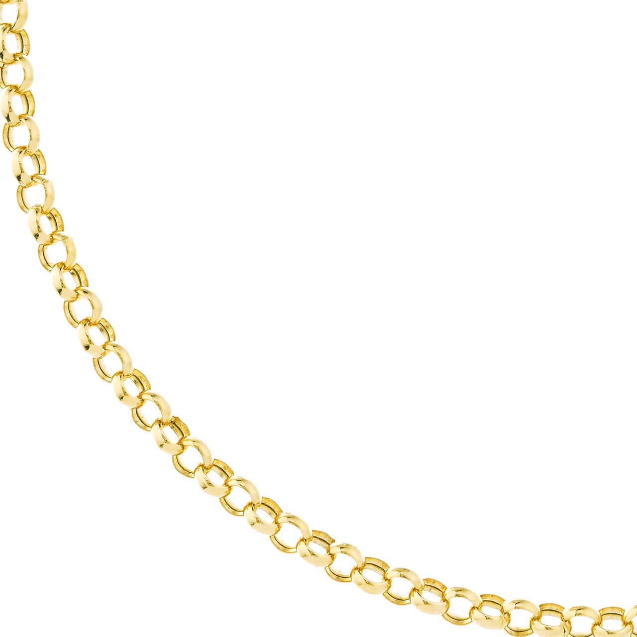 14K Yellow Gold Hollow Rolo Split Chain Necklace (3.8mm, 20")