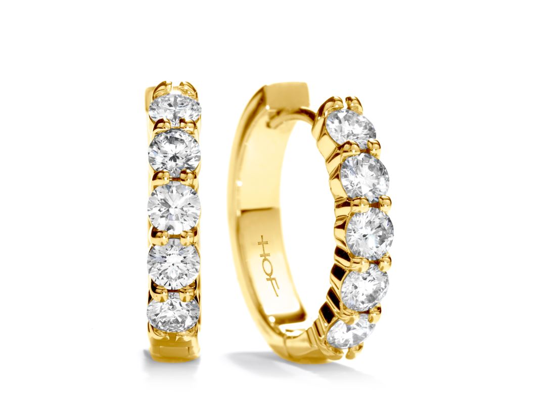 Hearts on Fire 0.92ctw Diamond Mini Hoop Earrings in 18K Yellow Gold