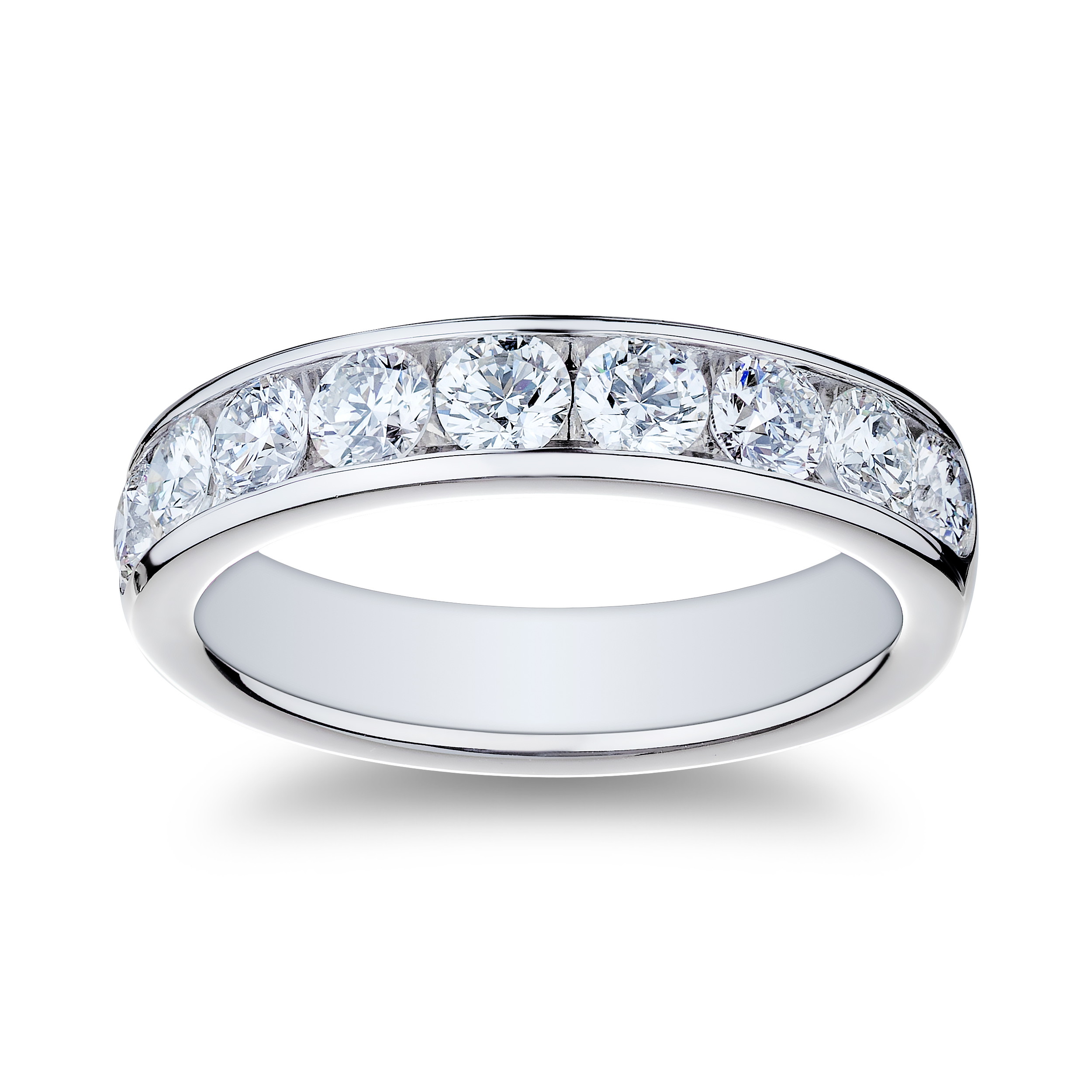 18K White Gold Diamond 9-Stone Band (1.22ctw)