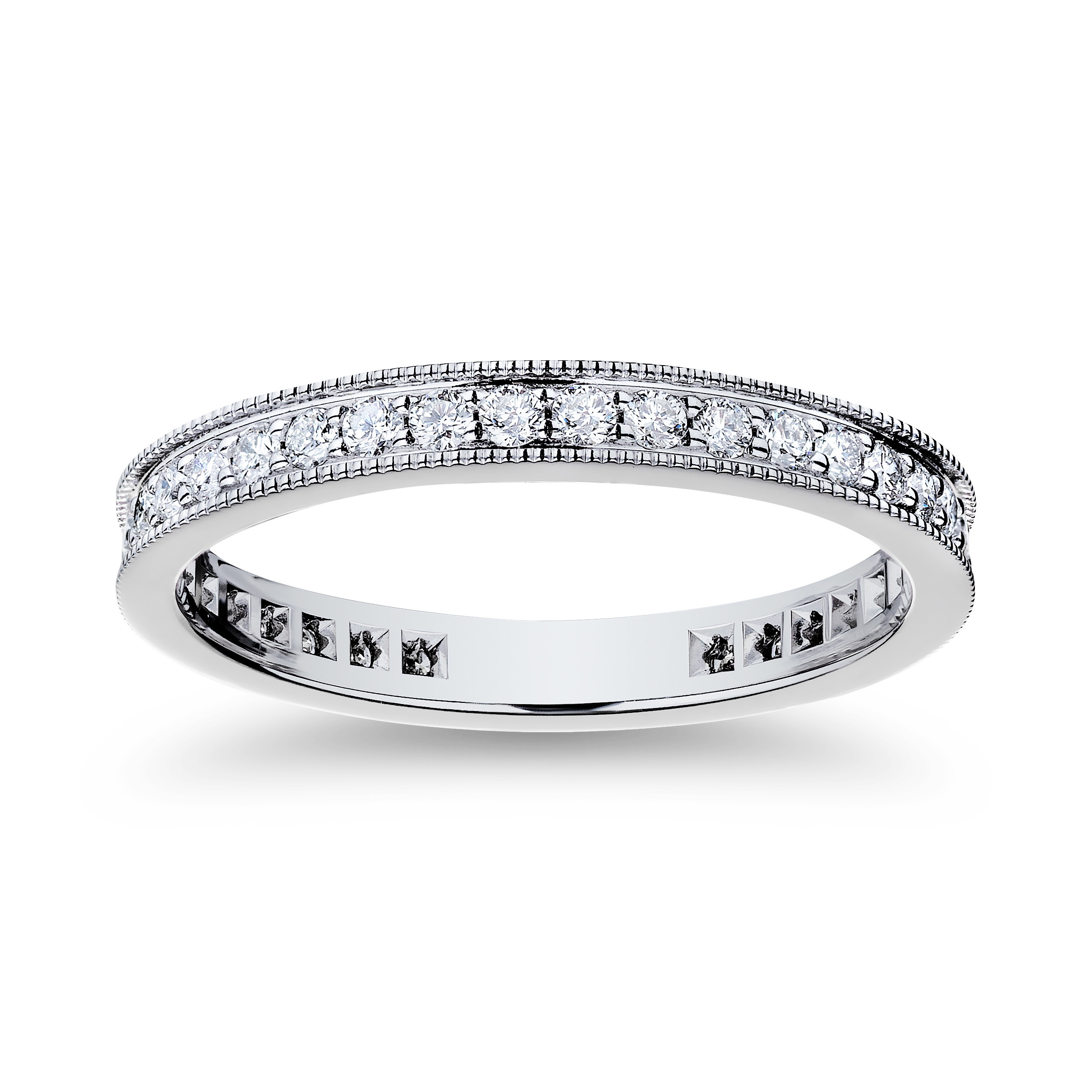 Platinum Diamond Eternity Channel Milgrain Anniversary Band (0.56ctw)