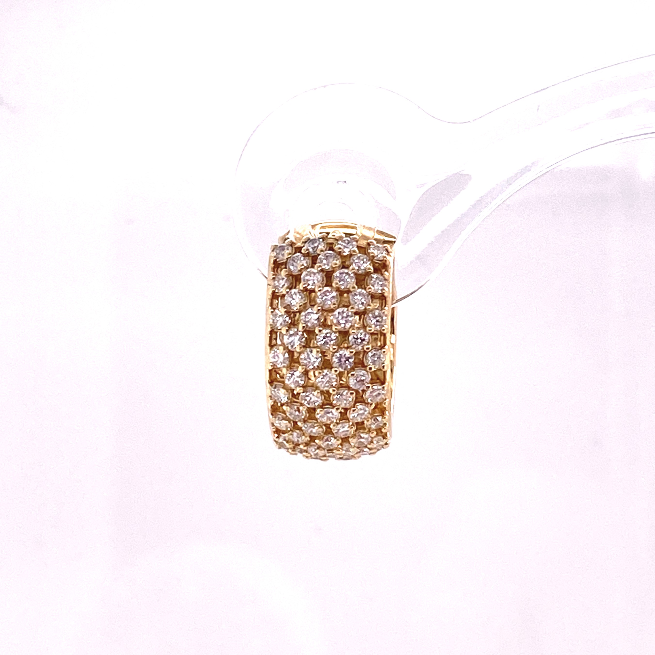 14K Yellow Gold Diamond 6-Row Huggie Hoop Earrings (1.81ctw)