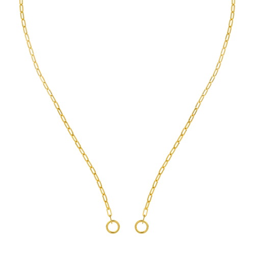 14K Yellow Gold Open Paper Clip Chain Necklace (2.5mm, 20")
