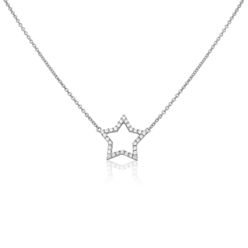 14K Rose Gold Diamond Star Pendant (0.21ctw)