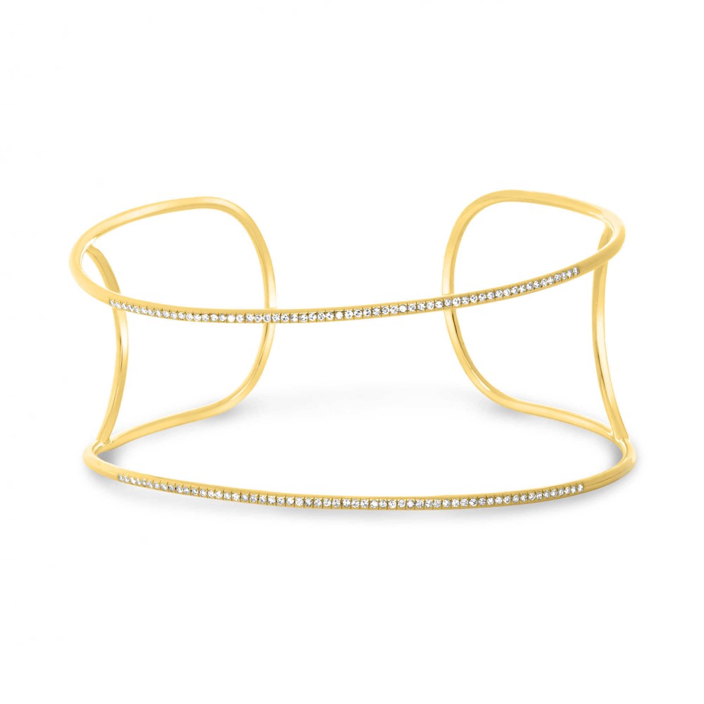 14KY .32CTW GH/SI1 DIA HORSESHOE BANGLE BRAC