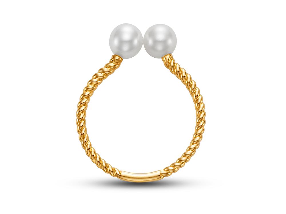14K Yellow Gold Freshwater Pearl Braid Ring (5-5.5mm)