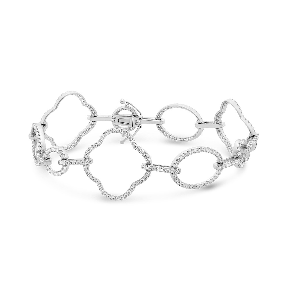 18K White Gold Diamond Open Shape Fashion Bracelet (2.68ctw)