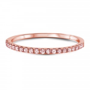 14K Rose Gold Diamond Half Way Anniversary Band (0.20ctw)