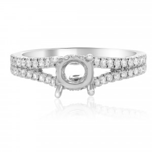 14K White Gold Diamond Split Shank Semi-Mount Ring (0.28ctw)